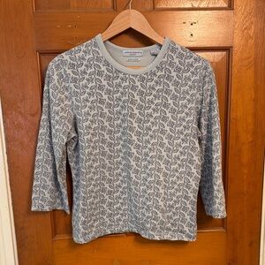 Valerie Stevens Gray Floral Long Sleeve Top